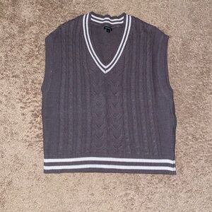 NWOT Wild Fable Grey and White Striped Sweater Vest